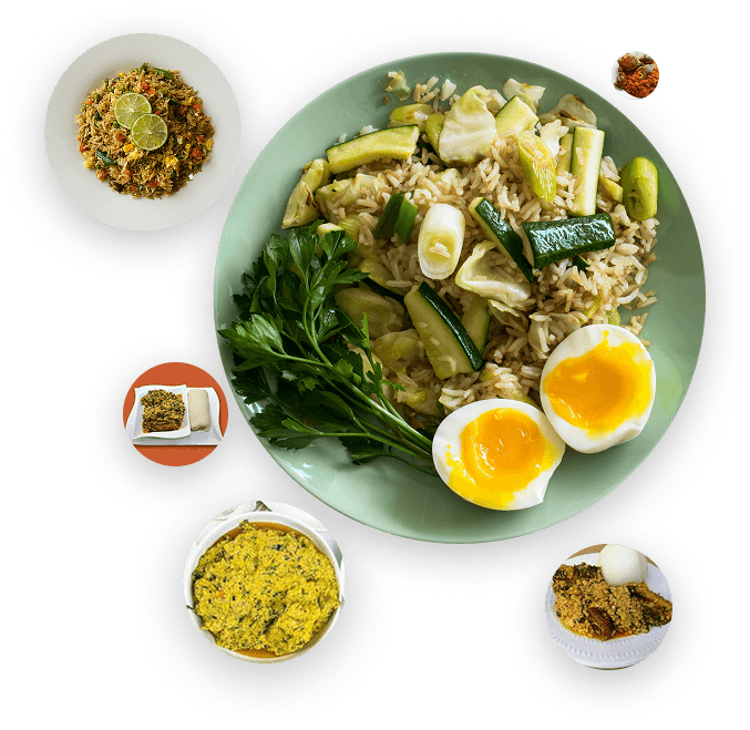 Delicious food delivery illustration showing various dishes